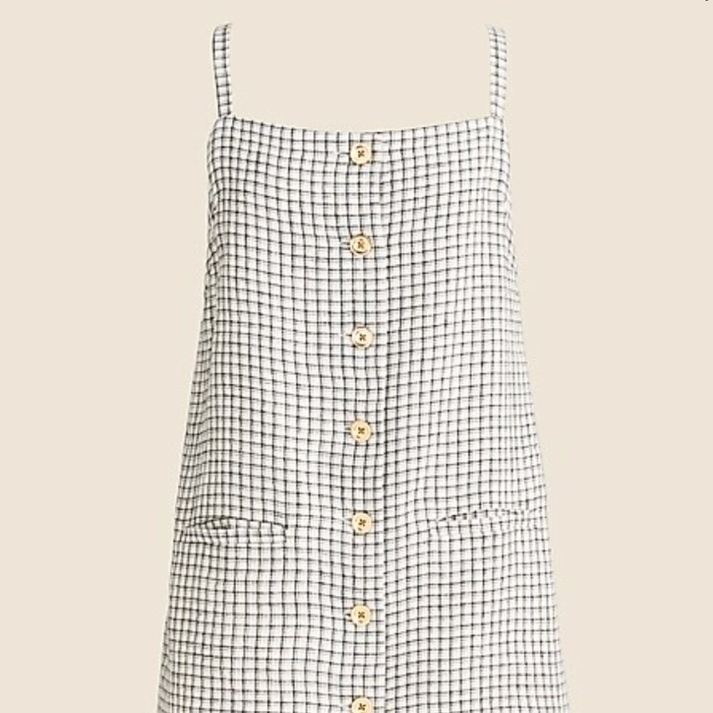 J. Crew Claudia Dress in Plaid Linen